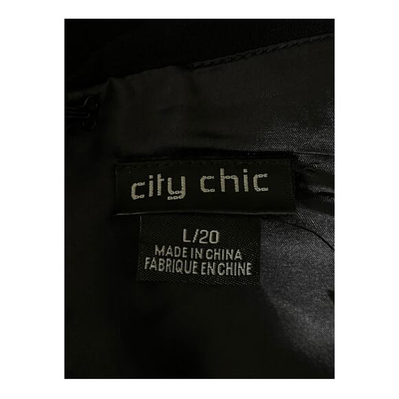 City Chic Dress Ripple Love off the shoulder black size L 20 - Picture 4 of 7